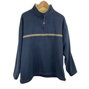 Vintage Gear for Sports Mens Size Large Blue/Yellow 1/4 Zip Fleece Sweatshirt